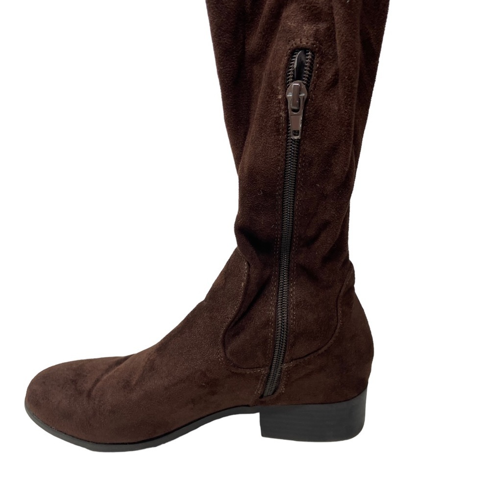 Forever 21 Over the Knee Brown Faux Suede Leather Boots. - Picture 9 of 13
